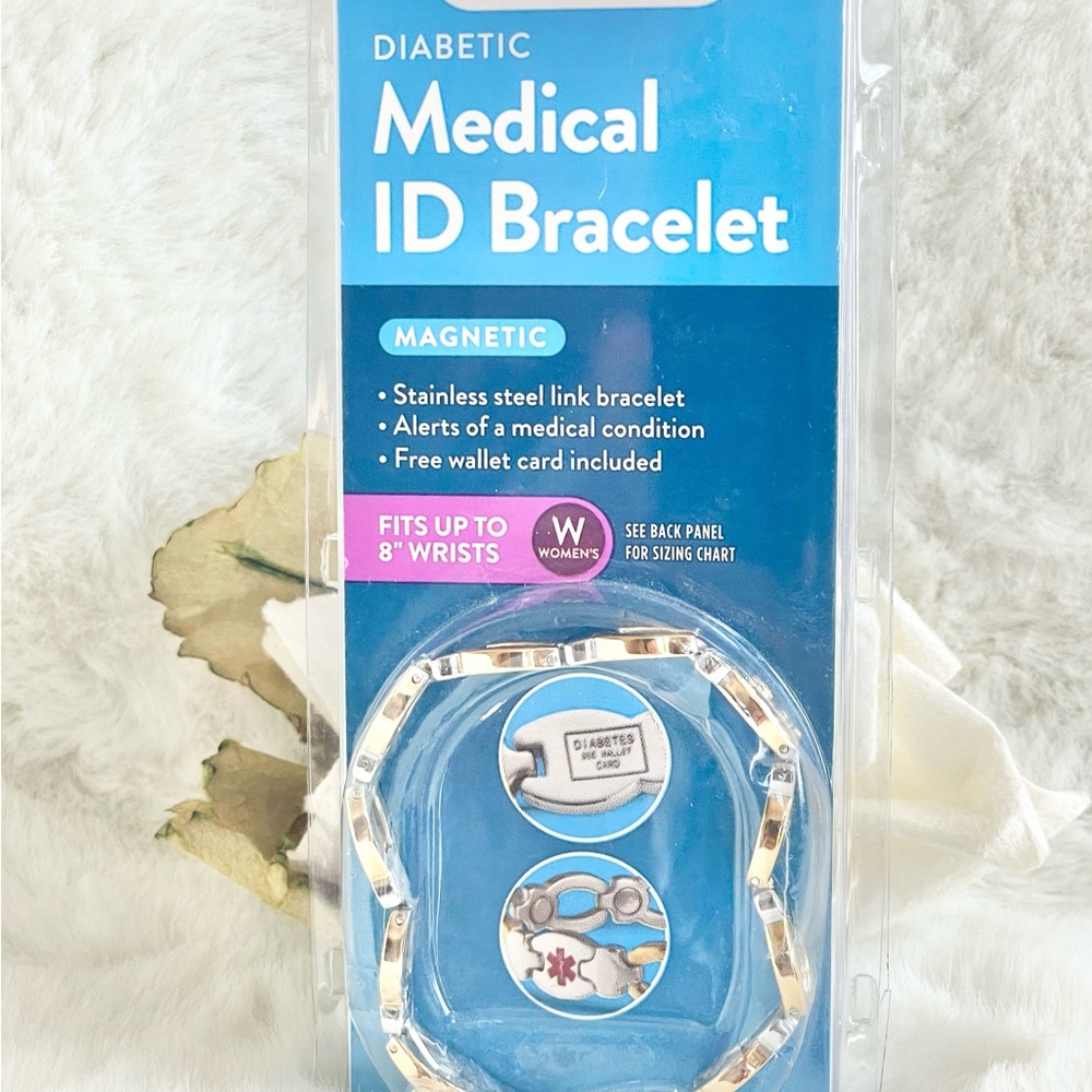 Diabetic Medical ID Bracelet - Silver and Gold